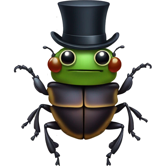 beetle with tophat  emoji