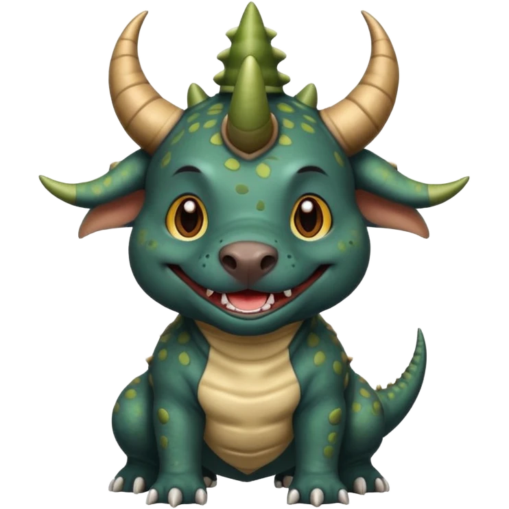 Black pibull dressed as a triceratops  emoji