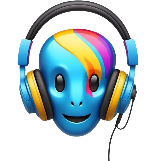 sound wave creature listening to music with headphones emoji