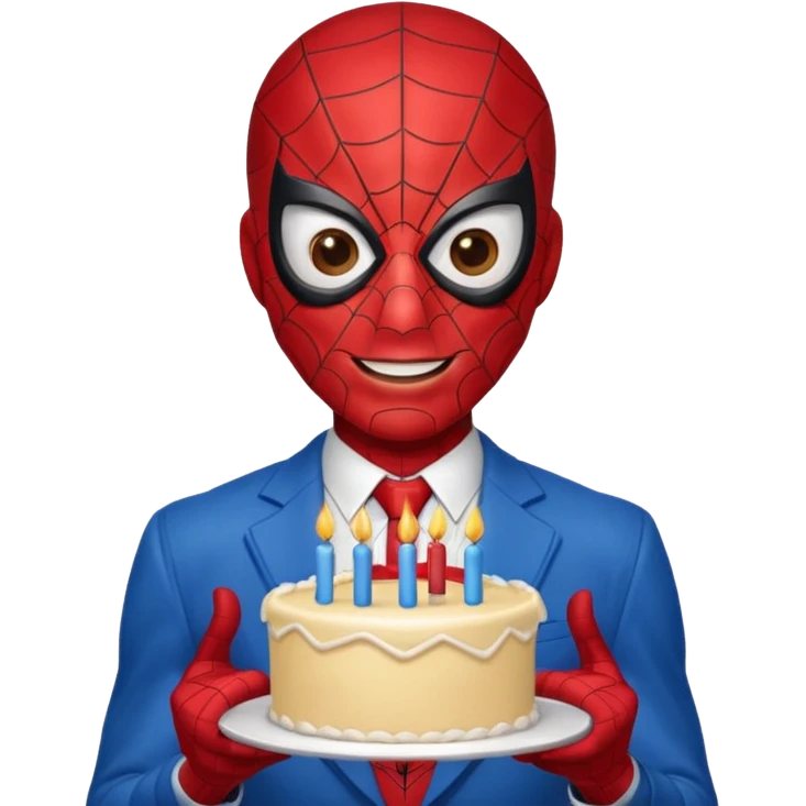 Spiderman having a birthday emoji