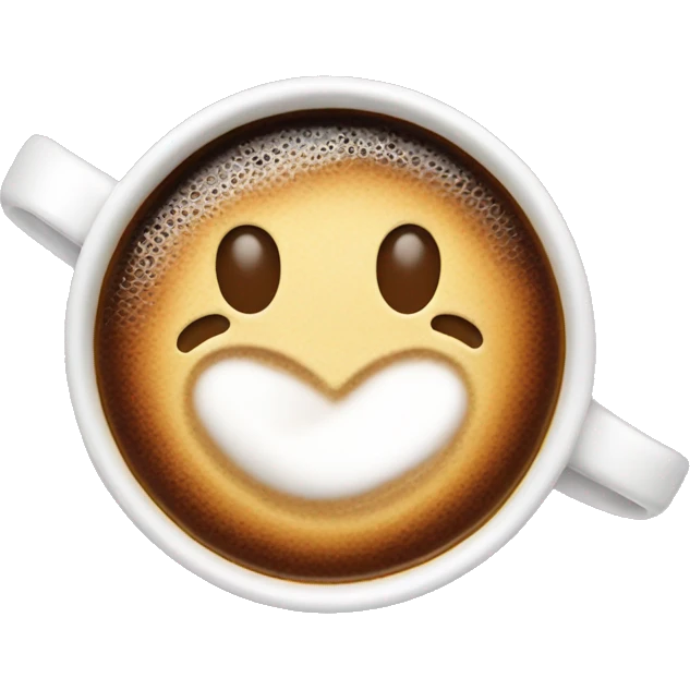 emoji cup of coffee with foam in the shape of a heart emoji