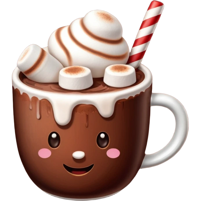 Christmas cacao with marshmallows emoji