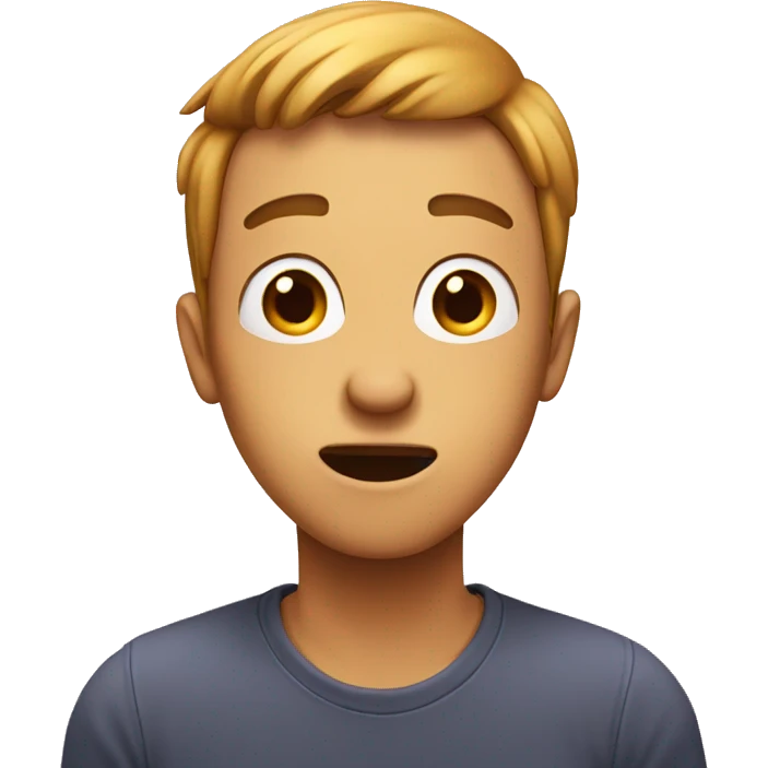 suprised face but with straight mouth emoji