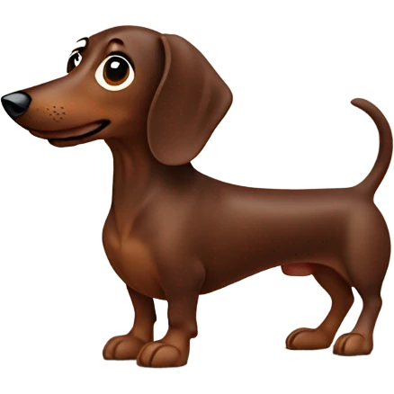 A Chocolate brown Dapple Sausage dog emoji
