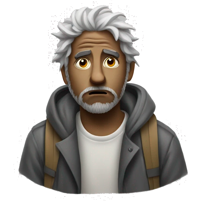 messy white sad homeless emoji