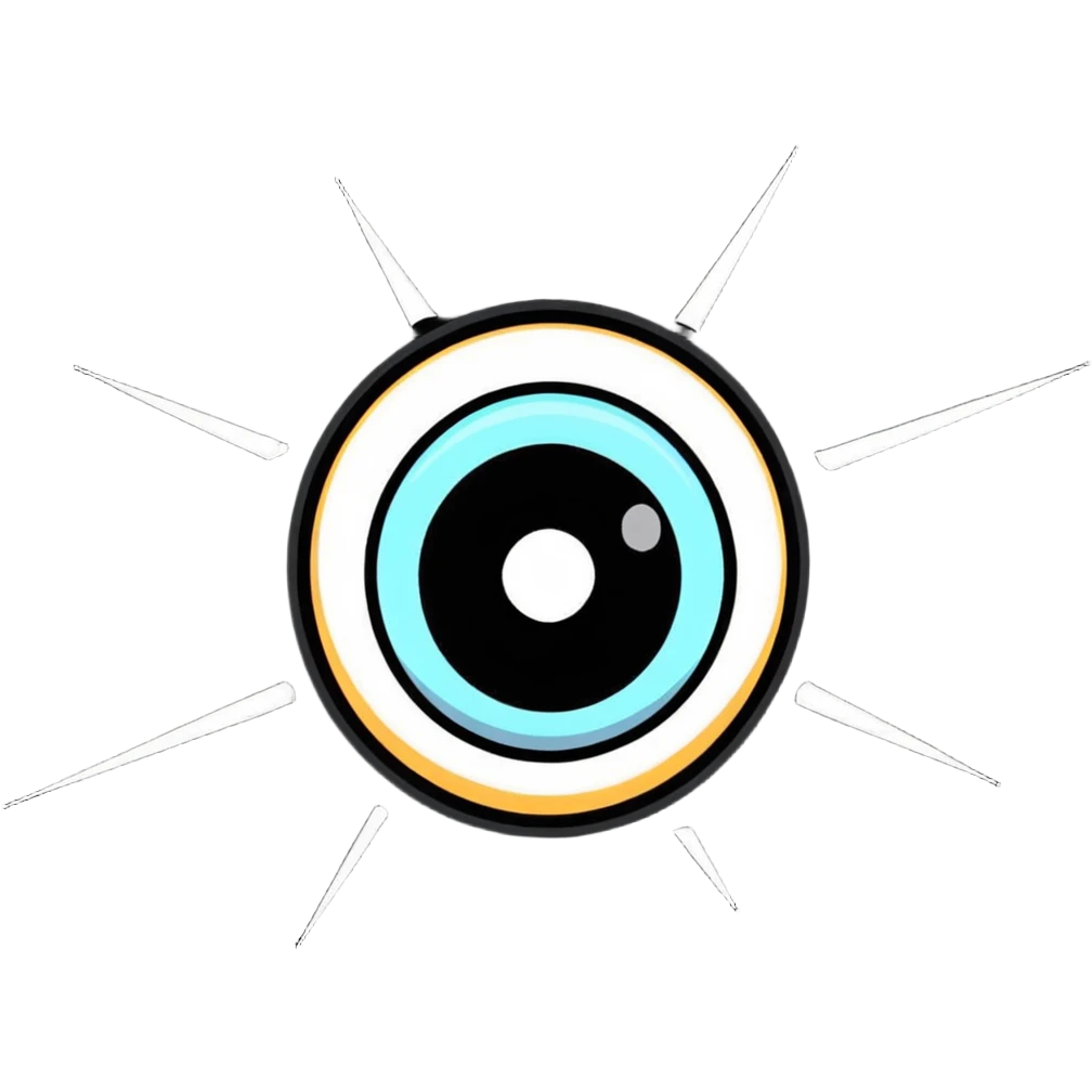 Illuminated eye of providence with beams of light emoji