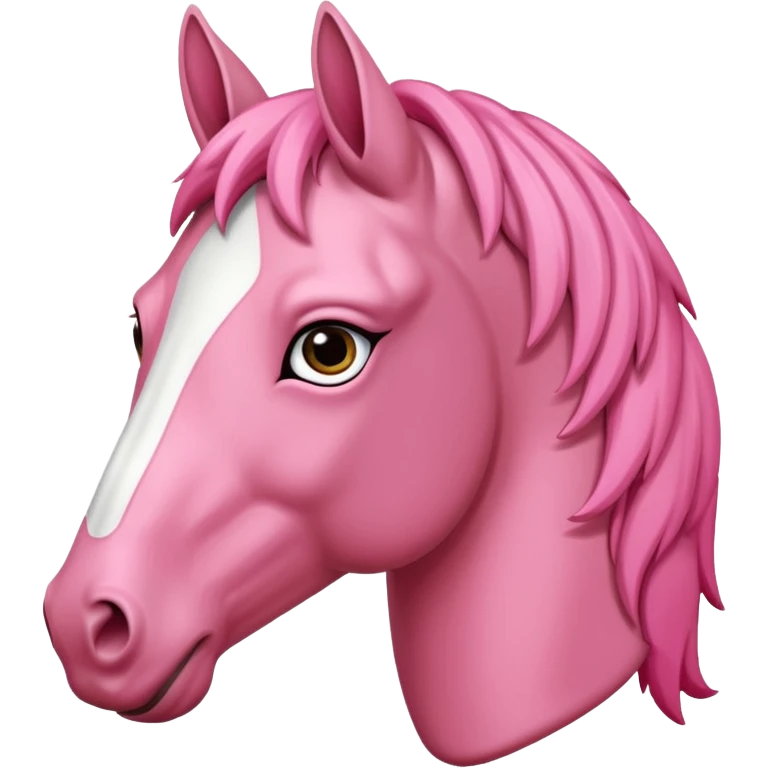 Emojie d’un cheval rose qui louche de face emoji