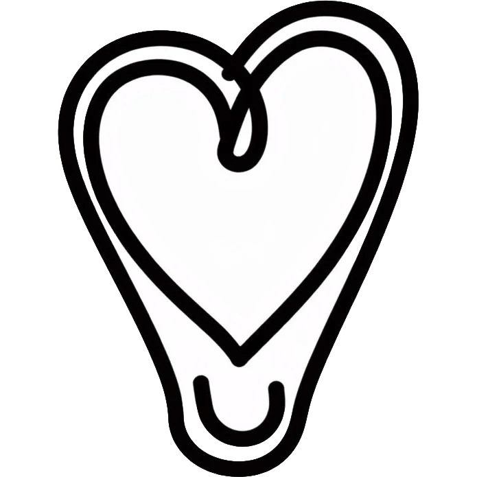 heart shaped clip, office supply emoji