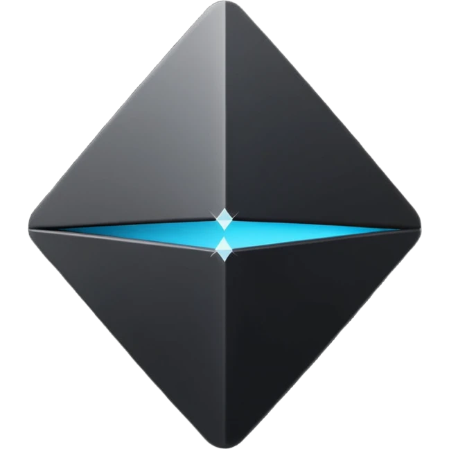 3d diamond shape matte black. diamond shape like on a playing card emoji