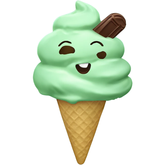 Mint chocolate chip ice cream emoji