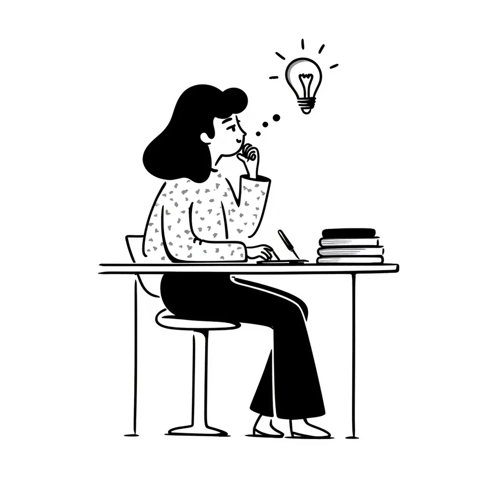 Woman creative thinking emoji