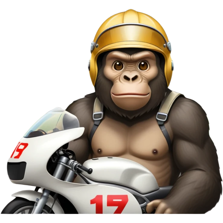 king kong gorilla racetrack a honda car with helmet emoji