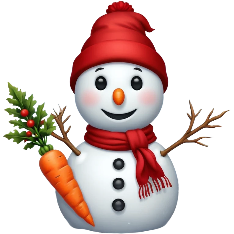 a snowman in a red scarf with the "S" logo and a red New Year's hat emoji