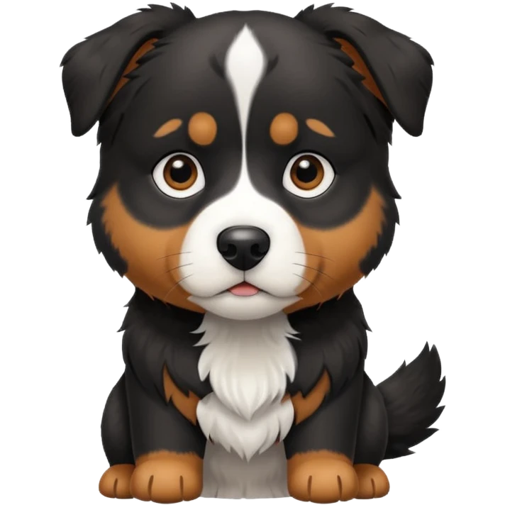 Australian Shepherd Rottweiler mix black and white dog mix emoji