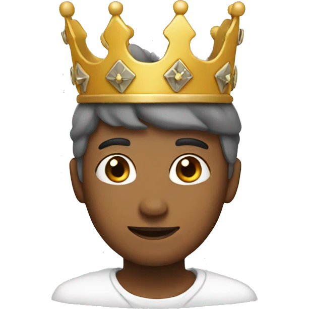 Human wearing crown emoji