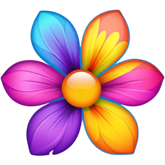 Psychedelic colored, flower power emoji
