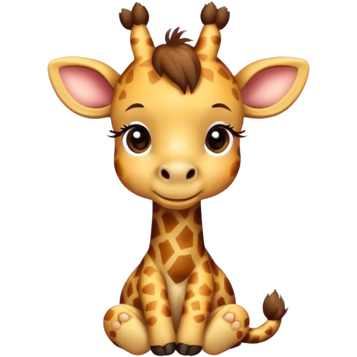 Cute giraffe with a bow sitting down emoji