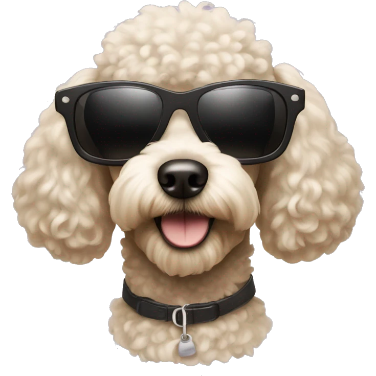 poodle wearing sunglasses emoji
