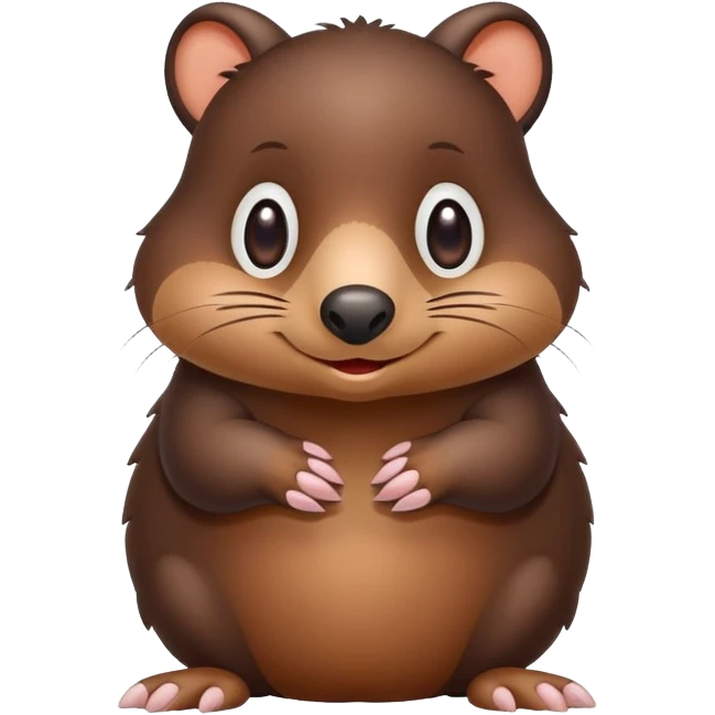 cute mole with prominent digging paws emoji