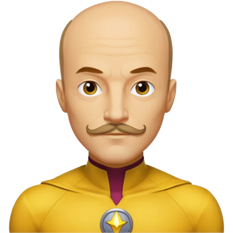 dc sinestro yellow outfit with mustache and balding head emoji