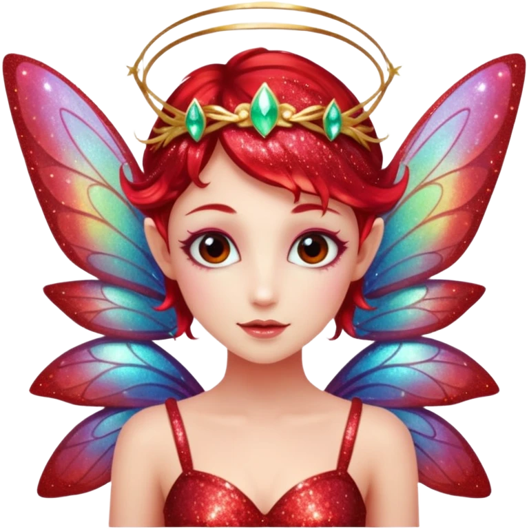 red glitter fairy emoji