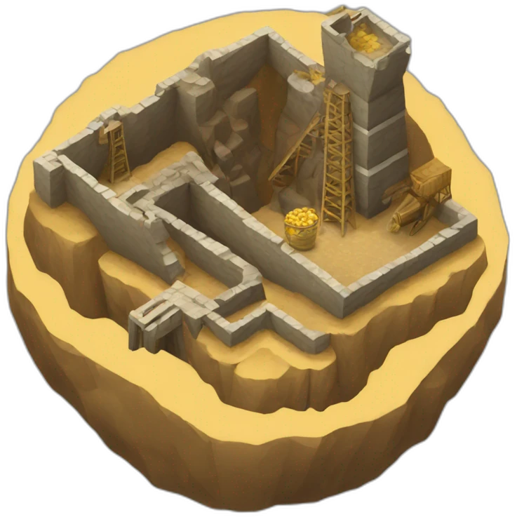 isometric mineshaft gold emoji