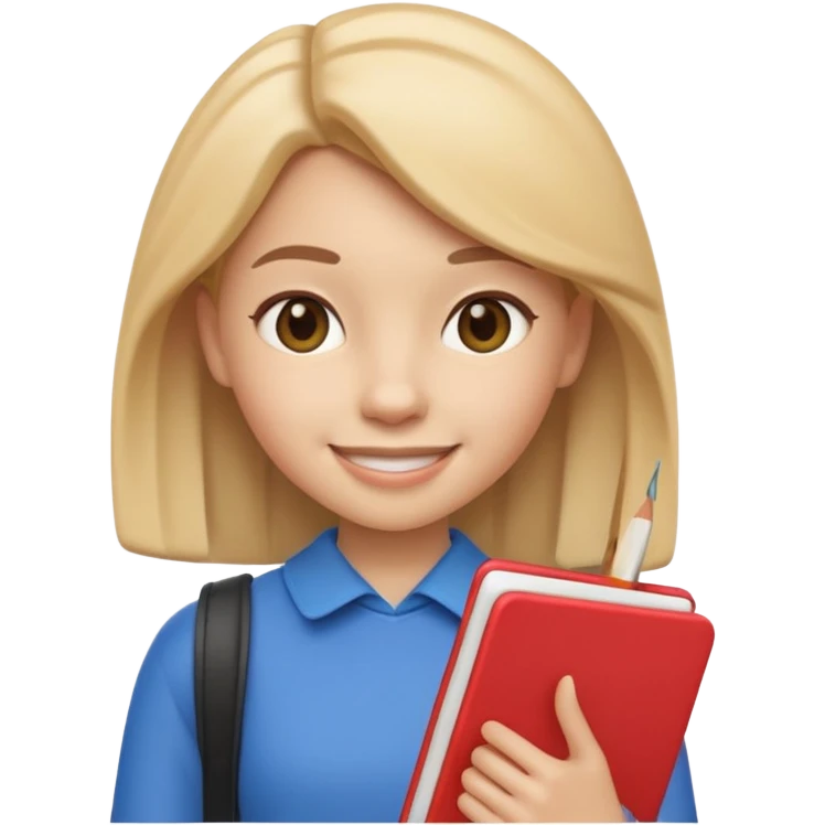 A 3D emoji with a apple Memoji style that the depicts a person who is learning to become a fashion designer as her highchool extended profile. She is young in a highschool age. She has items that are familiar with this job in the field. She is smiling normally emoji