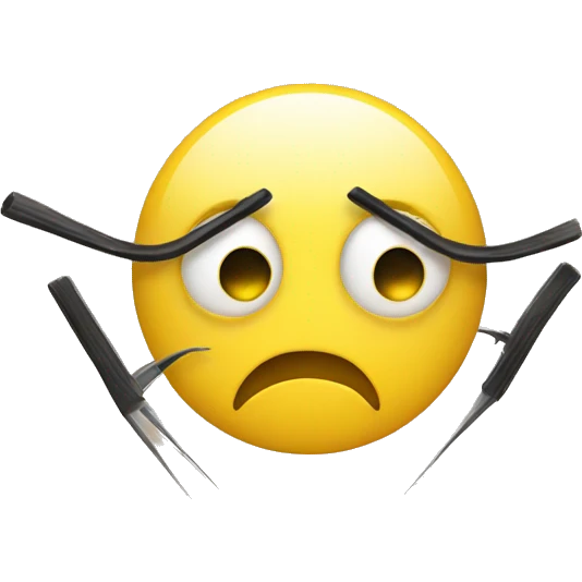 yellow smiley with long eyelashes and nails emoji