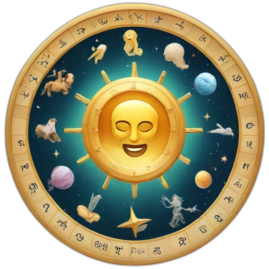 Astrology zodiac signs wheel emoji