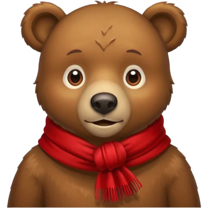 brown bear wearing a scarf emoji