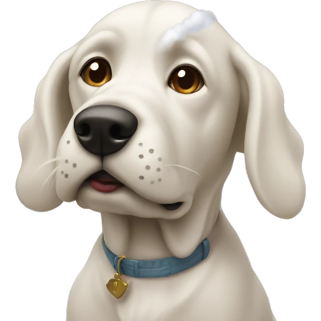 dog blowing smoke emoji