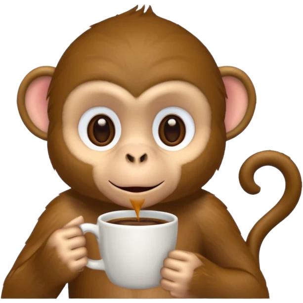 sideway monkey sipping coffee  emoji