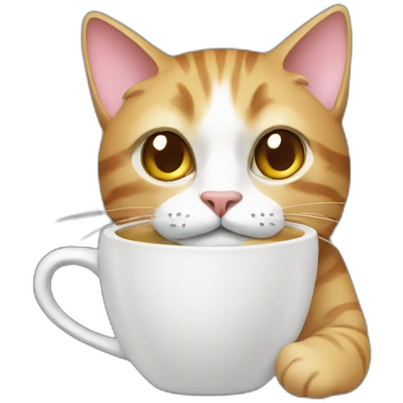 cat with coffee cup emoji