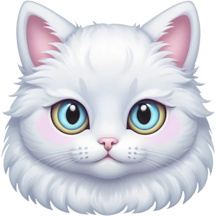 pastel angel cat with three eyes eyeballs emoji