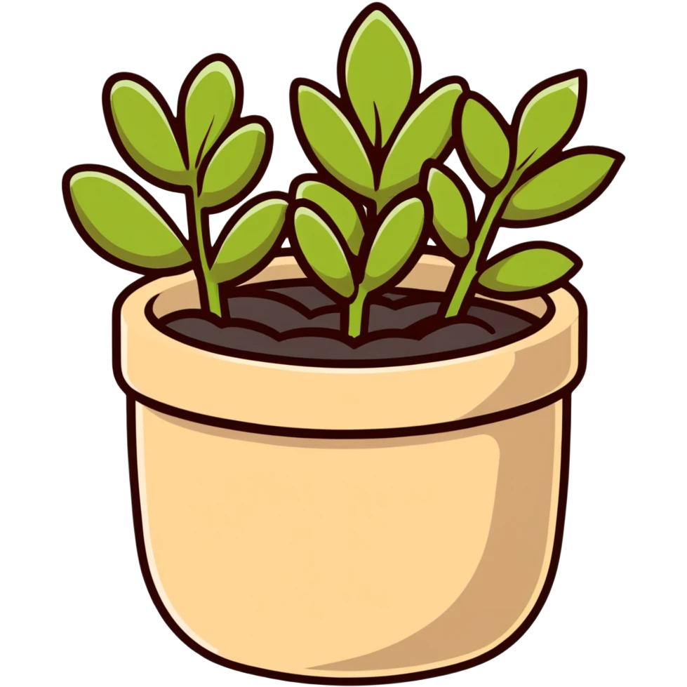 Sedum Pachyphyllum jelly bean plant succulent with thick tubular leaves in a beige pot emoji