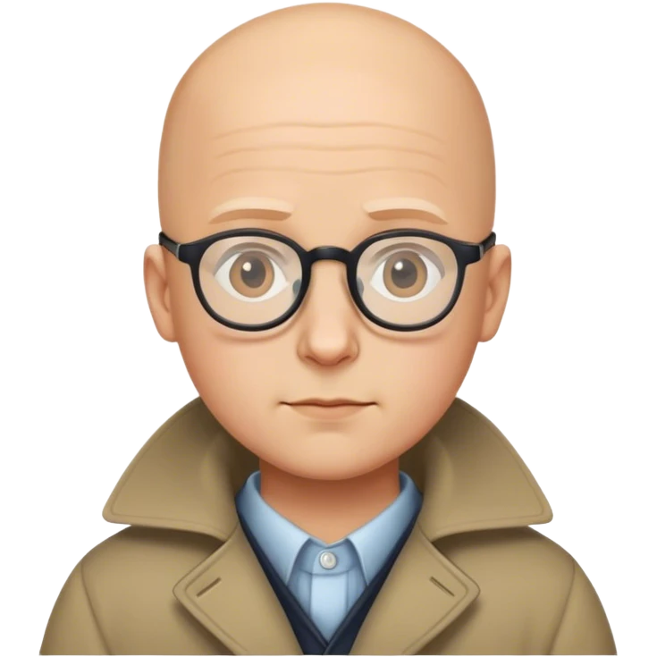 bald boy in glasses coat emoji