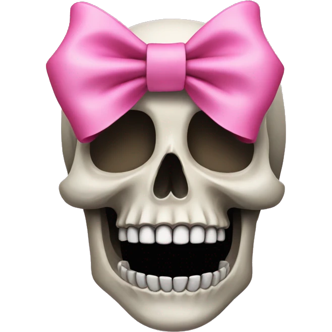 Skull with a pink bow emoji