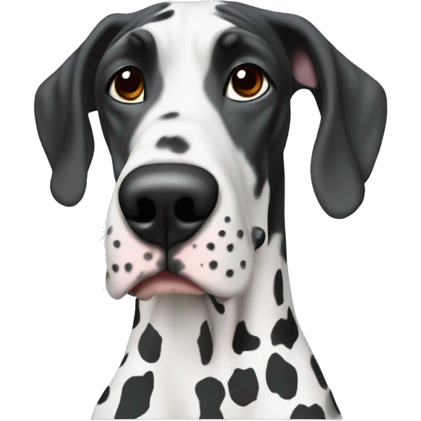 Harlequin Great Dane with laptop emoji