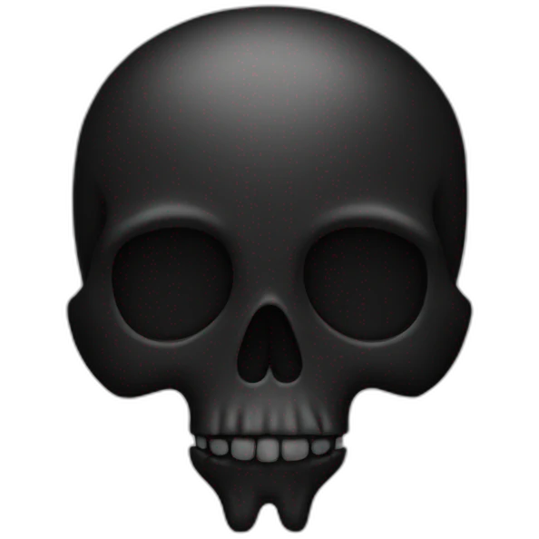 black skull in suit only black color emoji
