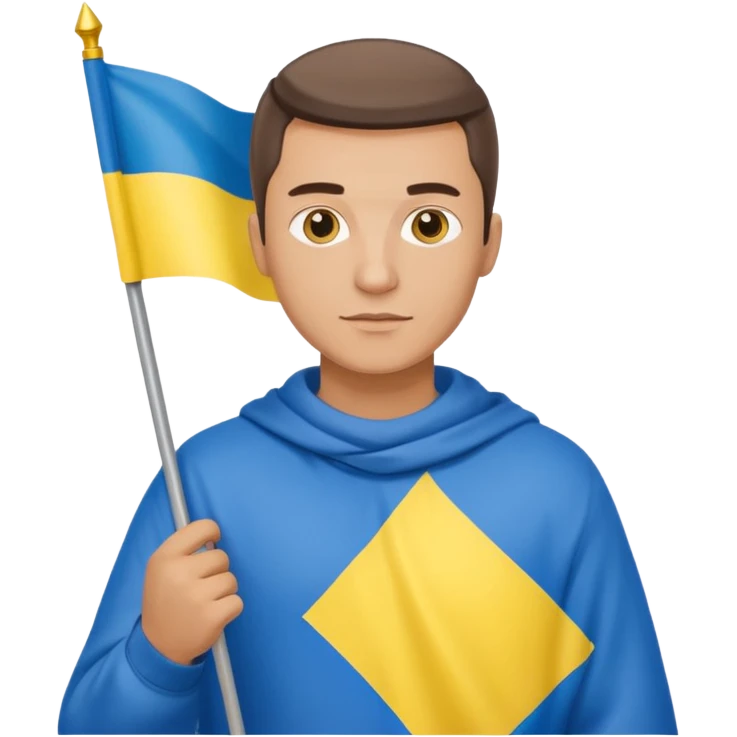 The Ukrainian man with flag emoji