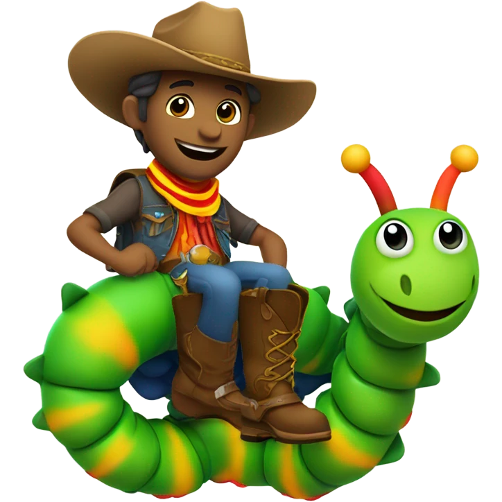 Cowboy riding a caterpillar  emoji