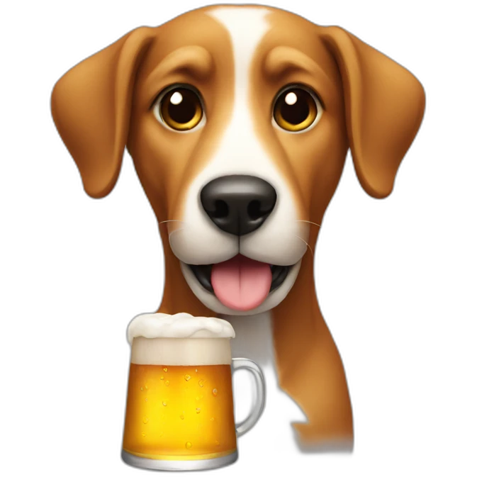 Dog with beer emoji