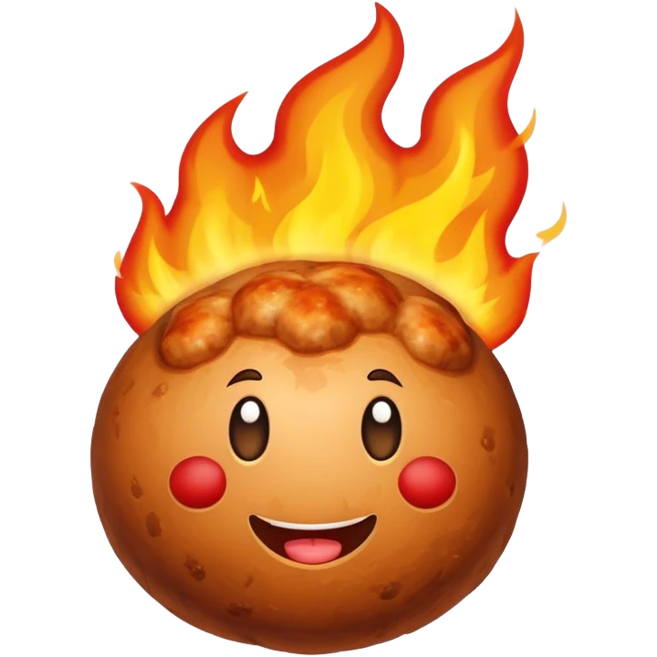 Meatball on fire emoji