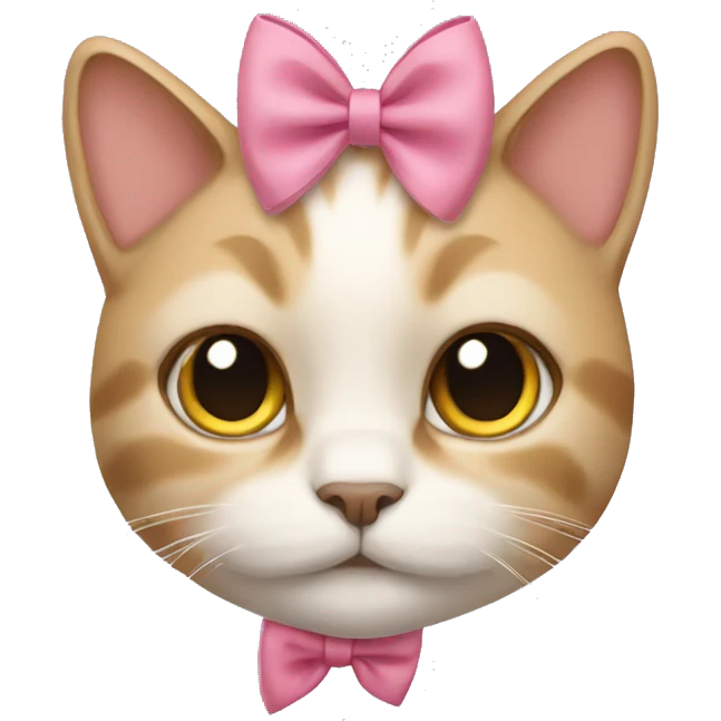 A cat wearing a bow emoji
