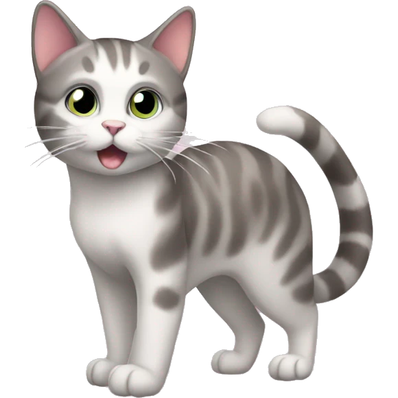 cat with very long tail emoji