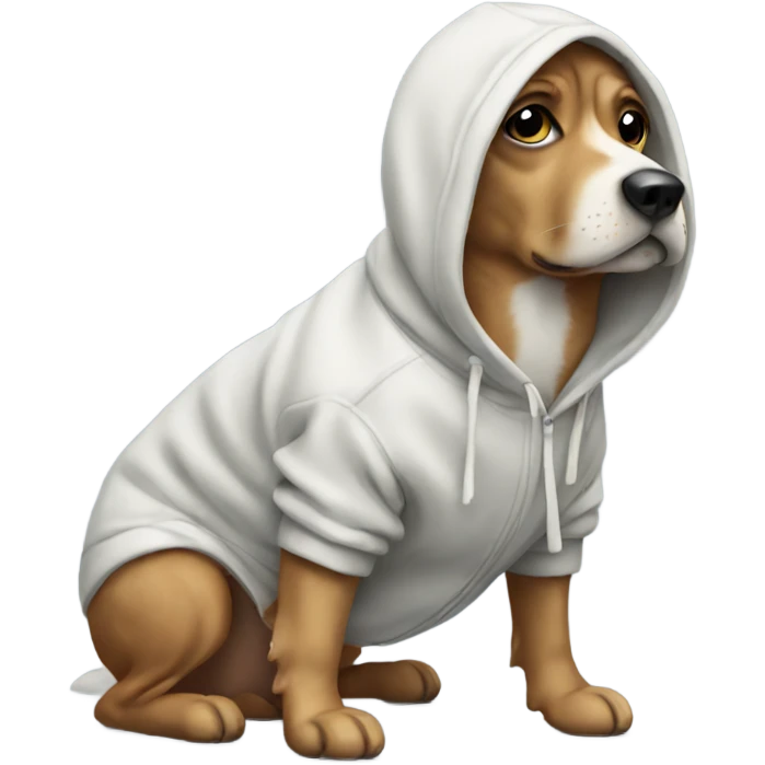 dog wearing a hoodie emoji