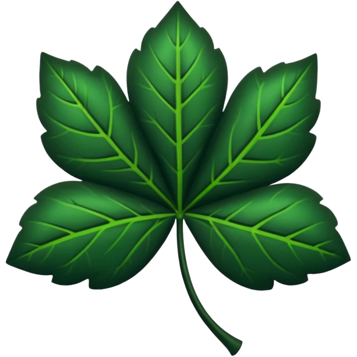 Trébol  negro con cinco hojas  emoji