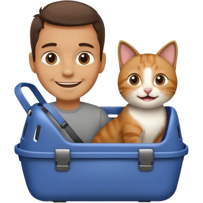 Walker + cat in carrier, Pet Walkers. emoji