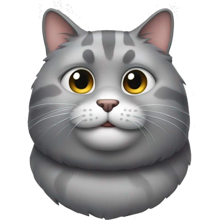 Sensibile gray fat cat emoji