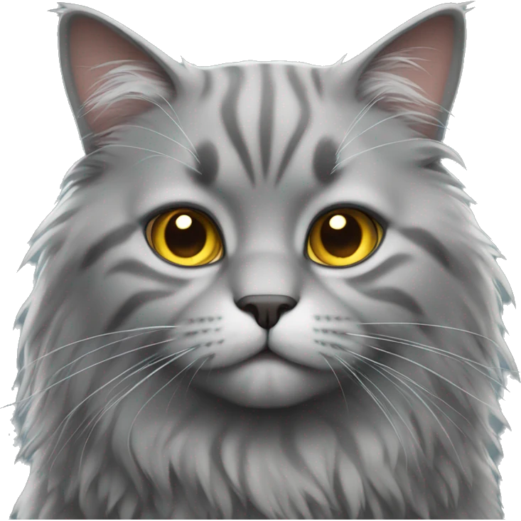 gray fluffy cat  emoji